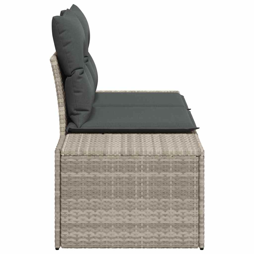 Garden Sofa with Cushion Grey 123 x 62 x 69cm Poly Rattan